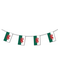 Guirlande drapeaux Pays de Galles en plastique ultra résistant