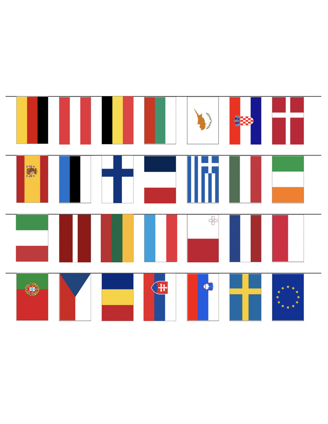 Les drapeaux des pays européens 