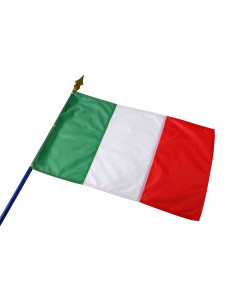 drapeau Italie sur hampe en bois