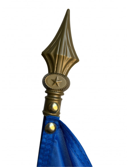 lance pvc or drapeau sur hampe en bois