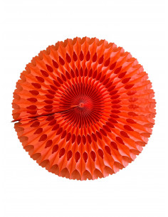 Rosace orange en papier ignifugé : Fabrication Française