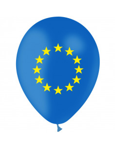 Sachet de ballons avec le drapeau de l'Europe : Latex biodégradable