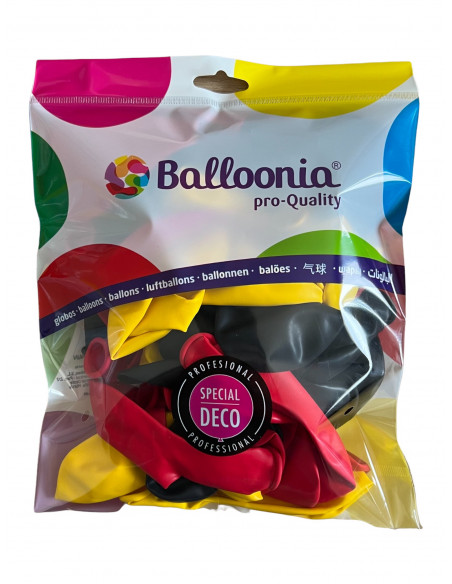 sachet de ballons rouge jaune noir