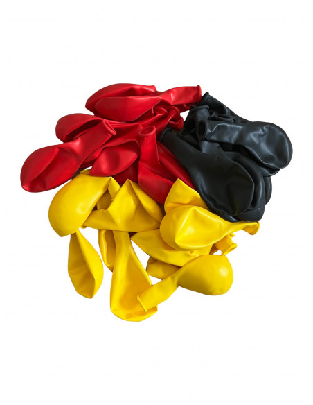 ballons latex rouge jaune noir