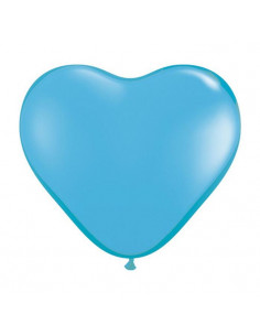 Sachet de ballons coeur bleu en latex naturel biodégradable