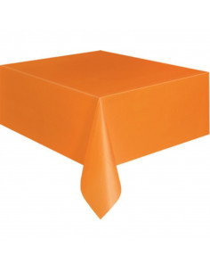 Nappe jetable orange rectangulaire en plastique