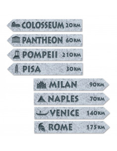 Décorations panneaux directions monuments Italien