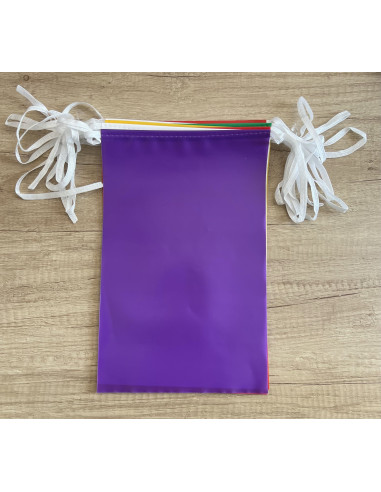 guirlande fanions rectangulaire multicolore en plastique
