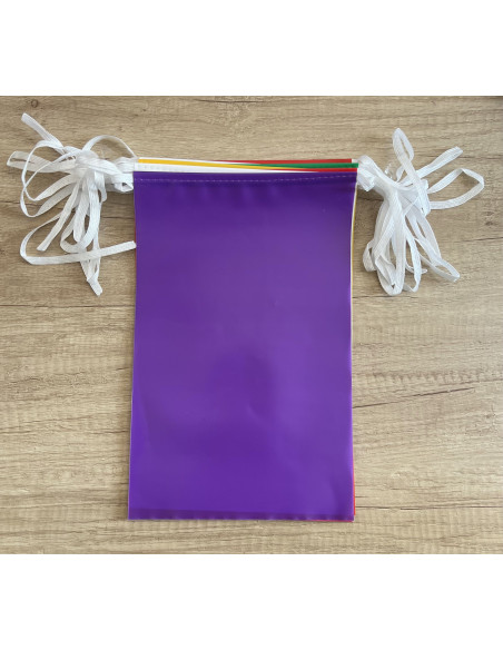 guirlande fanions rectangulaire multicolore en plastique