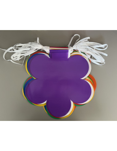 Guirlande fanions en forme de fleurs multicolore : Made in France