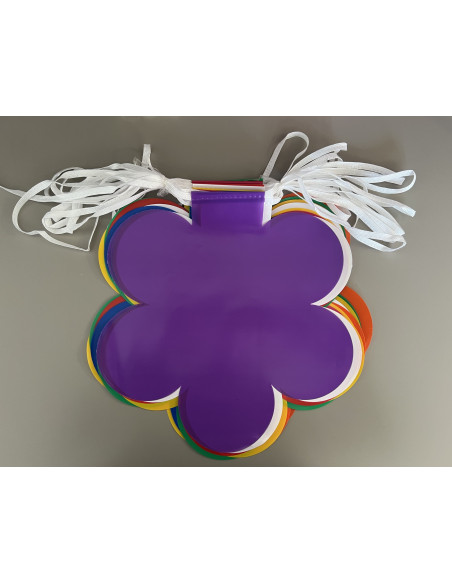Guirlande fanions en forme de fleurs multicolore : Made in France