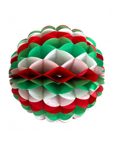 Déco boule en papier ignifugé vert blanc rouge thème Italie