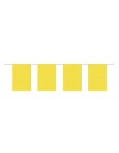 Guirlande fanions jaune rectangulaire plastique très résistant : Made in France