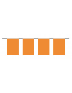 Guirlande fanions orange rectangulaire en plastique ultra résistant