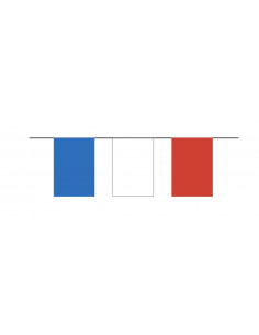 Guirlande fanions tricolore rectangulaire en plastique résistant : made in France