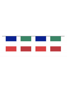 Guirlande fanions drapeaux France Italie pour extérieur