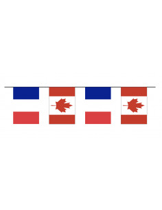 Guirlande fanions drapeaux France Canada pour extérieur