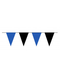 Guirlande fanions triangulaire bleu et noir pour extérieur