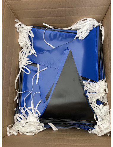 Guirlande fanions triangulaire bleu et noir pour extérieur
