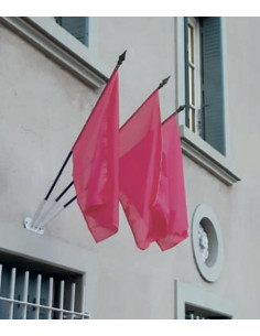 Drapeau Octobre rose sur hampe pour Façade : Fabrication Française