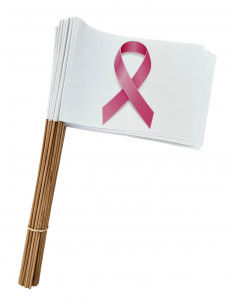 drapeau ruban octobre rose en papier