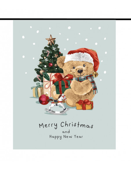 fanions ours brun noël en papier ignifugé