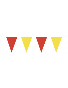 Guirlande fanions triangulaire rouge et jaune ultra résistante : extérieur