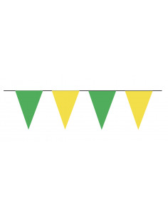 guirlande fanions triangulaire jaune et vert pour extérieur