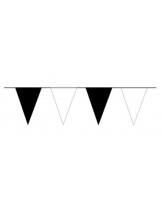 guirlande fanions triangulaire noir et blanc pour extérieur