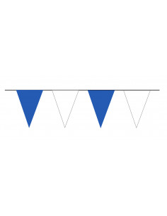 Guirlande fanions triangulaire bleu et blanc en plastique ultra résistant