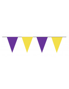 Guirlande fanions triangulaire violet et jaune pour extérieur