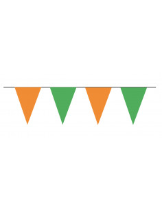 Guirlande fanions triangulaire orange et vert pour extérieur