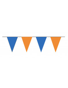Guirlande fanions triangulaire bleu et orange pour extérieur