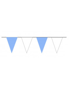 Guirlande triangle bleu ciel et blanc ultra résistante : Made in France