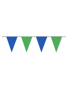 Guirlande fanions triangulaire bleu et vert pour extérieur