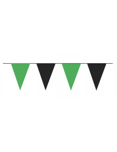Guirlande fanions triangulaire vert et noir pour extérieur