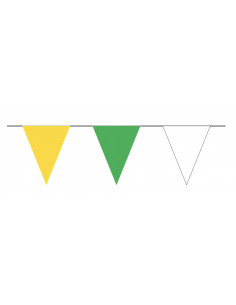 Guirlande fanion triangulaire jaune vert blanc : Fabrication Française