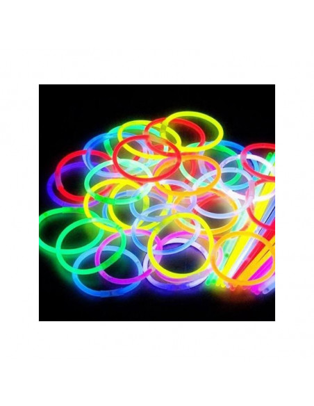 Tube de 100 bracelets lumineux multicolore pour vos évènements festifs