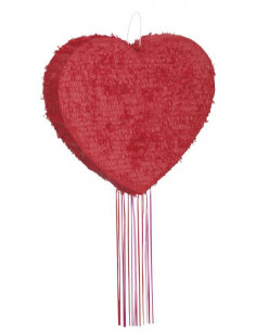Pinata coeur rouge à tirer pour la saint Valentin