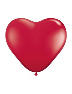 Sachet de 100 ballons coeur rouge qualatex