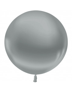 Ballon de baudruche métal argent 60 cm