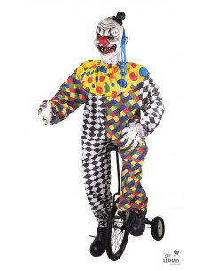 Clown terrifiant sur monocycle animé