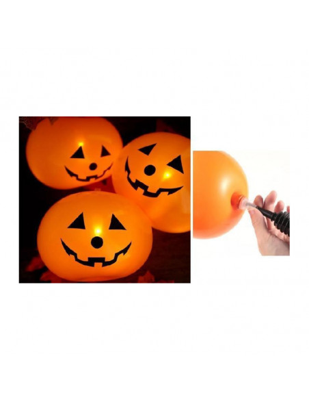 5 Ballons citrouille lumineux LED pour Halloween