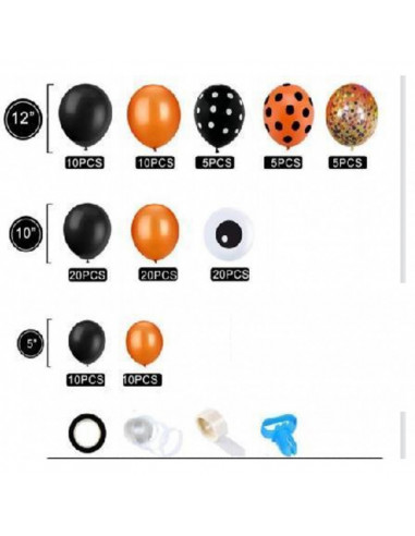 Kit 115 ballons yeux Halloween pas cher