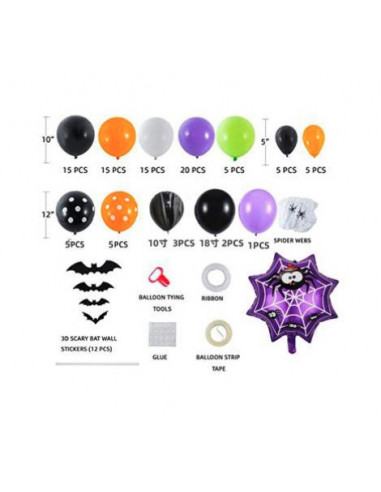 Kit 97 ballons Araignée toile