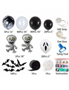 Kit 127 ballons fantômes squelettes 2