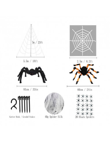 Kit 2 araignées géantes velues