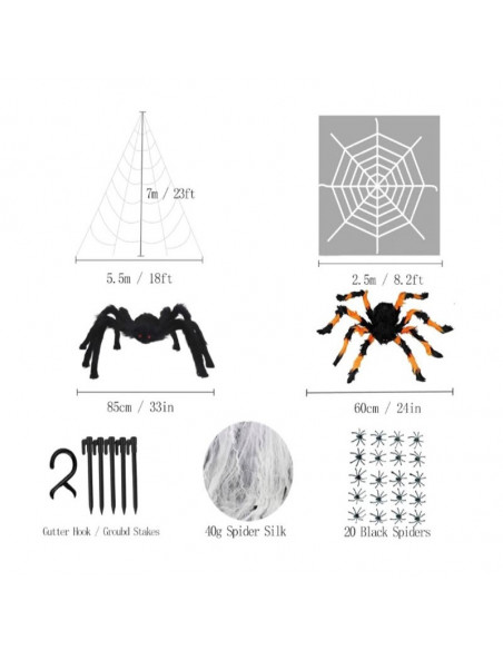 Kit 2 araignées géantes velues