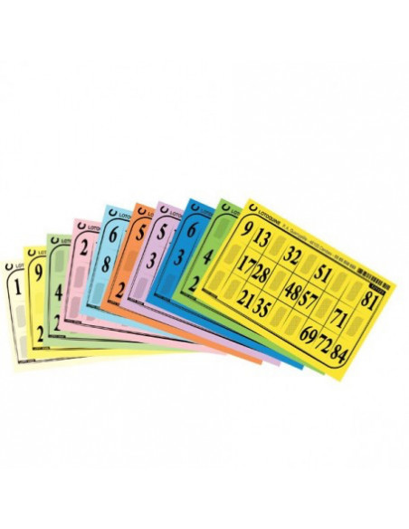 Lot de 500 cartons de loto en feuille