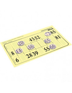 Lot de 500 cartons de loto en feuille 2